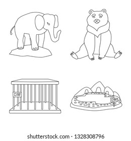 Isolated object of entertainment and forest symbol. Set of entertainment and park vector icon for stock.