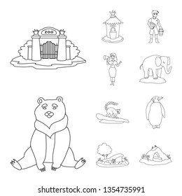 Isolated object of entertainment and forest symbol. Collection of entertainment and park stock symbol for web.
