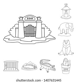 Isolated object of entertainment and forest symbol. Set of entertainment and park stock symbol for web.