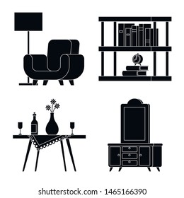 Isolated object of equipment and household sign. Set of equipment and interior stock vector illustration.