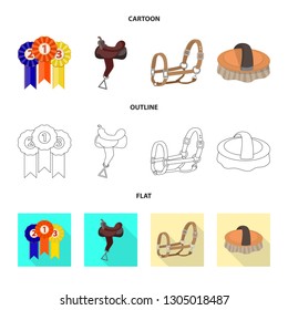 Isolated object of equipment and riding icon. Collection of equipment and competition vector icon for stock.