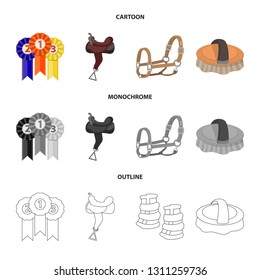 Isolated object of equipment and riding icon. Collection of equipment and competition stock vector illustration.