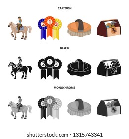 Isolated object of equipment and riding icon. Set of equipment and competition stock symbol for web.