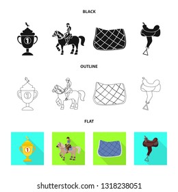Isolated object of equipment and riding icon. Collection of equipment and competition stock vector illustration.