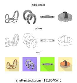 Isolated object of equipment and riding icon. Set of equipment and competition vector icon for stock.
