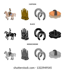 Isolated object of equipment and riding icon. Set of equipment and competition stock vector illustration.