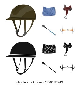 Isolated object of equipment and riding icon. Collection of equipment and competition stock symbol for web.