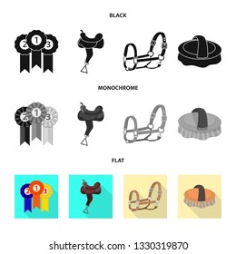 Isolated object of equipment and riding icon. Collection of equipment and competition stock symbol for web.