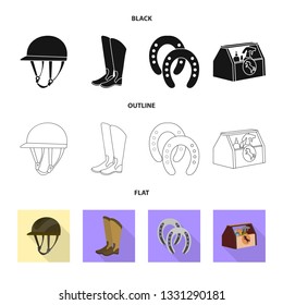 Isolated object of equipment and riding icon. Collection of equipment and competition vector icon for stock.