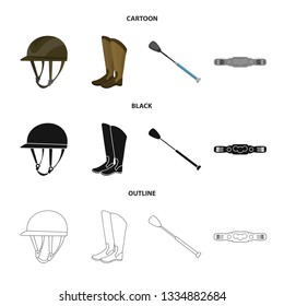 Isolated object of equipment and riding icon. Collection of equipment and competition stock symbol for web.