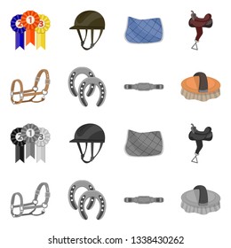 Isolated object of equipment and riding icon. Set of equipment and competition vector icon for stock.