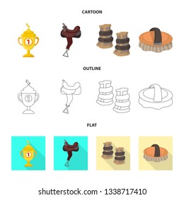Isolated object of equipment and riding icon. Collection of equipment and competition vector icon for stock.