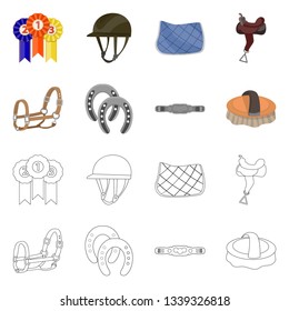 Isolated object of equipment and riding icon. Collection of equipment and competition stock symbol for web.