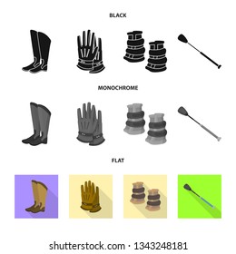 Isolated object of equipment and riding icon. Collection of equipment and competition stock symbol for web.