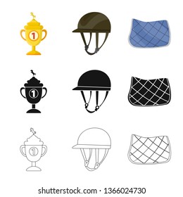 Isolated object of equipment and riding icon. Set of equipment and competition vector icon for stock.