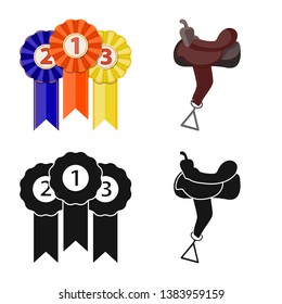 Isolated object of equipment and riding icon. Set of equipment and competition stock vector illustration.