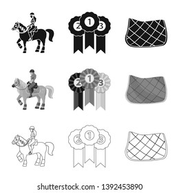 Isolated object of equipment and riding icon. Collection of equipment and competition vector icon for stock.