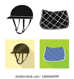 Isolated object of equipment and riding icon. Collection of equipment and competition stock vector illustration.