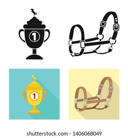 Isolated object of equipment and riding icon. Collection of equipment and competition vector icon for stock.