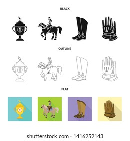 Isolated object of equipment and riding icon. Collection of equipment and competition vector icon for stock.