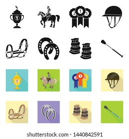 Isolated object of equipment and riding icon. Collection of equipment and competition stock symbol for web.