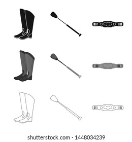Isolated object of equipment and riding icon. Collection of equipment and competition vector icon for stock.