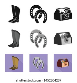 Isolated object of equipment and riding icon. Collection of equipment and competition stock vector illustration.