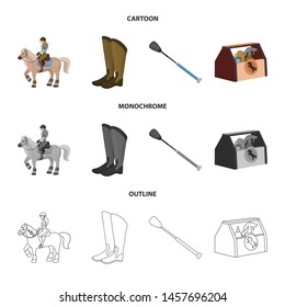 Isolated object of equipment and riding icon. Set of equipment and competition stock symbol for web.