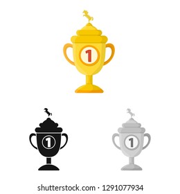 Isolated object of equipment and riding logo. Set of equipment and competition stock symbol for web.