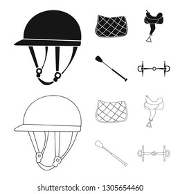 Isolated object of equipment and riding logo. Collection of equipment and competition stock vector illustration.