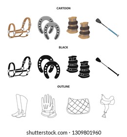 Isolated object of equipment and riding logo. Collection of equipment and competition stock symbol for web.