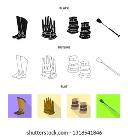 Isolated object of equipment and riding logo. Collection of equipment and competition stock symbol for web.