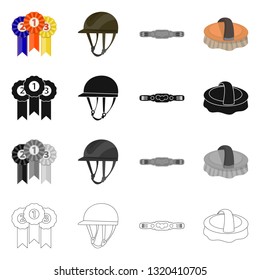Isolated object of equipment and riding logo. Set of equipment and competition stock vector illustration.