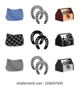 Isolated object of equipment and riding logo. Collection of equipment and competition stock symbol for web.