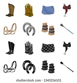 Isolated object of equipment and riding logo. Collection of equipment and competition stock vector illustration.