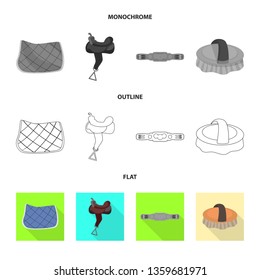Isolated object of equipment and riding logo. Set of equipment and competition stock vector illustration.