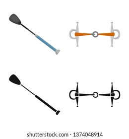 Isolated object of equipment and riding logo. Collection of equipment and competition stock symbol for web.
