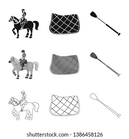 Isolated object of equipment and riding logo. Collection of equipment and competition stock vector illustration.