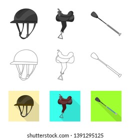 Isolated object of equipment and riding logo. Collection of equipment and competition stock symbol for web.