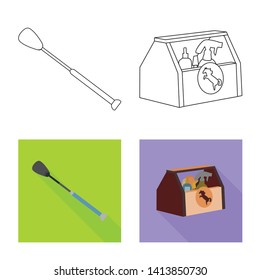 Isolated object of equipment and riding logo. Set of equipment and competition vector icon for stock.