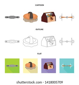Isolated object of equipment and riding logo. Set of equipment and competition stock vector illustration.
