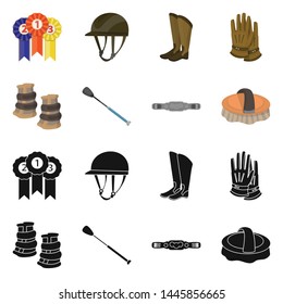 Isolated object of equipment and riding logo. Set of equipment and competition stock vector illustration.