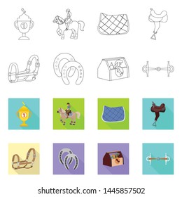 Isolated object of equipment and riding logo. Collection of equipment and competition stock vector illustration.