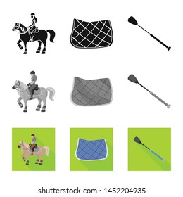 Isolated object of equipment and riding logo. Collection of equipment and competition vector icon for stock.