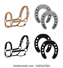 Isolated object of equipment and riding logo. Collection of equipment and competition stock vector illustration.