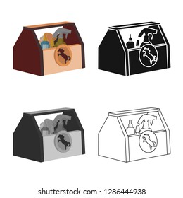 Isolated object of equipment and riding sign. Set of equipment and competition vector icon for stock.