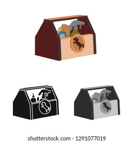 Isolated object of equipment and riding sign. Set of equipment and competition stock symbol for web.