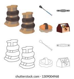Isolated object of equipment and riding sign. Collection of equipment and competition stock vector illustration.