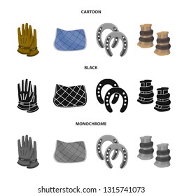 Isolated object of equipment and riding sign. Set of equipment and competition vector icon for stock.