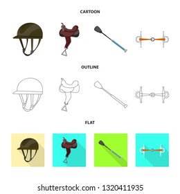 Isolated object of equipment and riding sign. Collection of equipment and competition stock vector illustration.